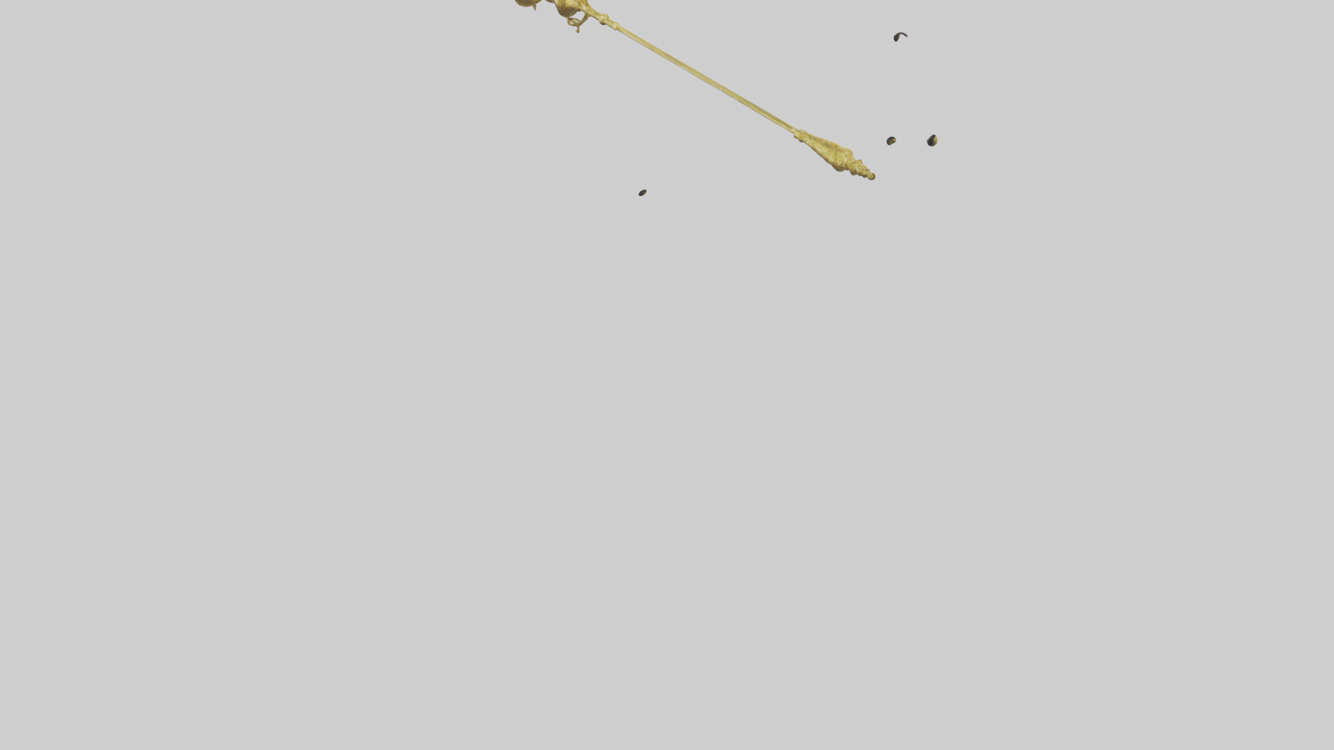 Golden Mace model Low-poly 3D model_3