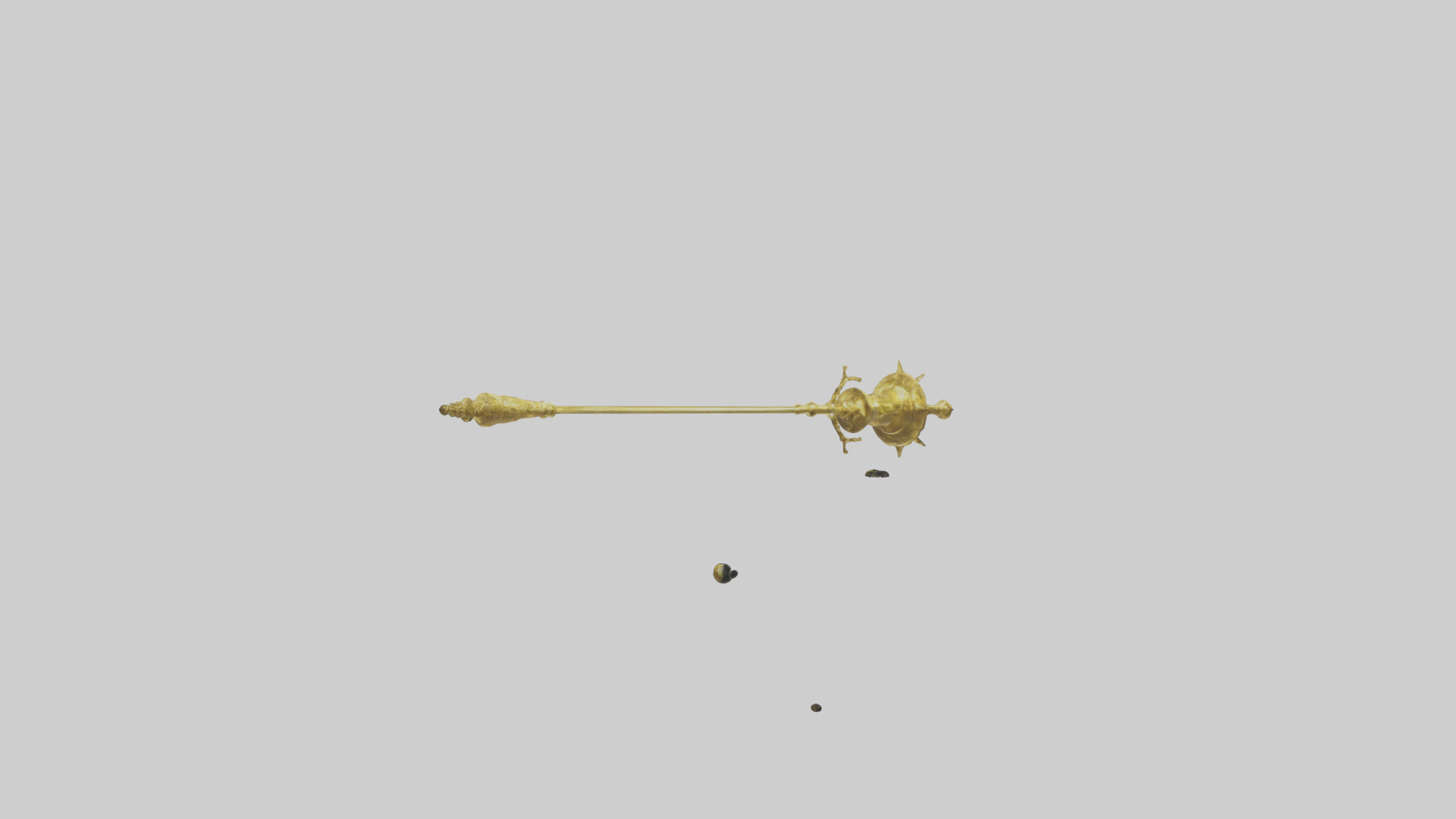 Golden Mace model Low-poly 3D model_2