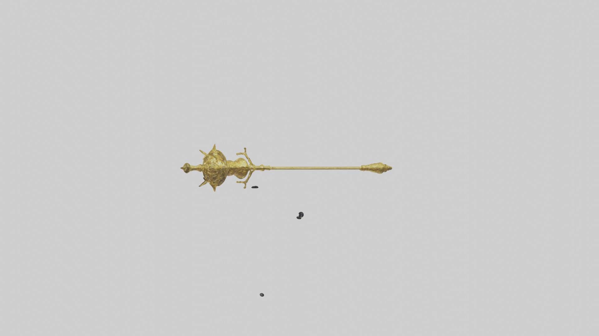 Golden Mace model Low-poly 3D model_10