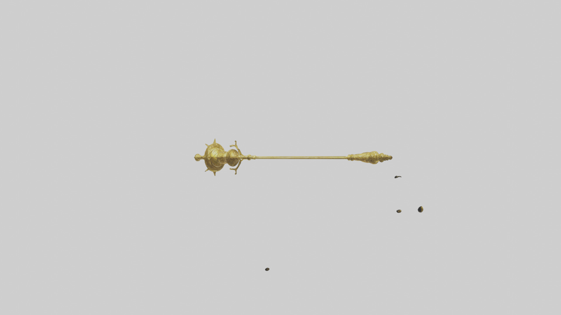 Golden Mace model Low-poly 3D model_1