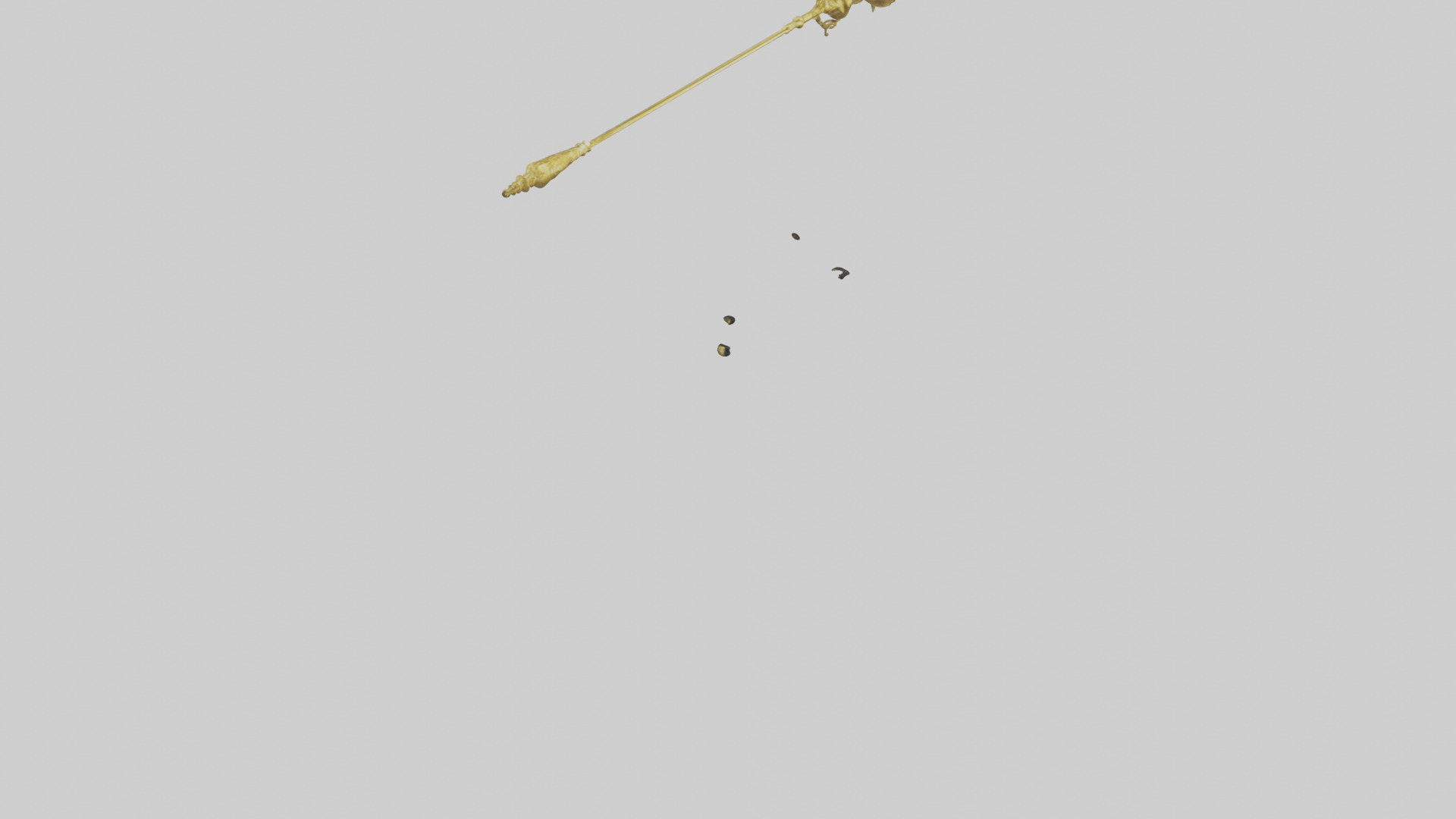 Golden Mace model Low-poly 3D model_4