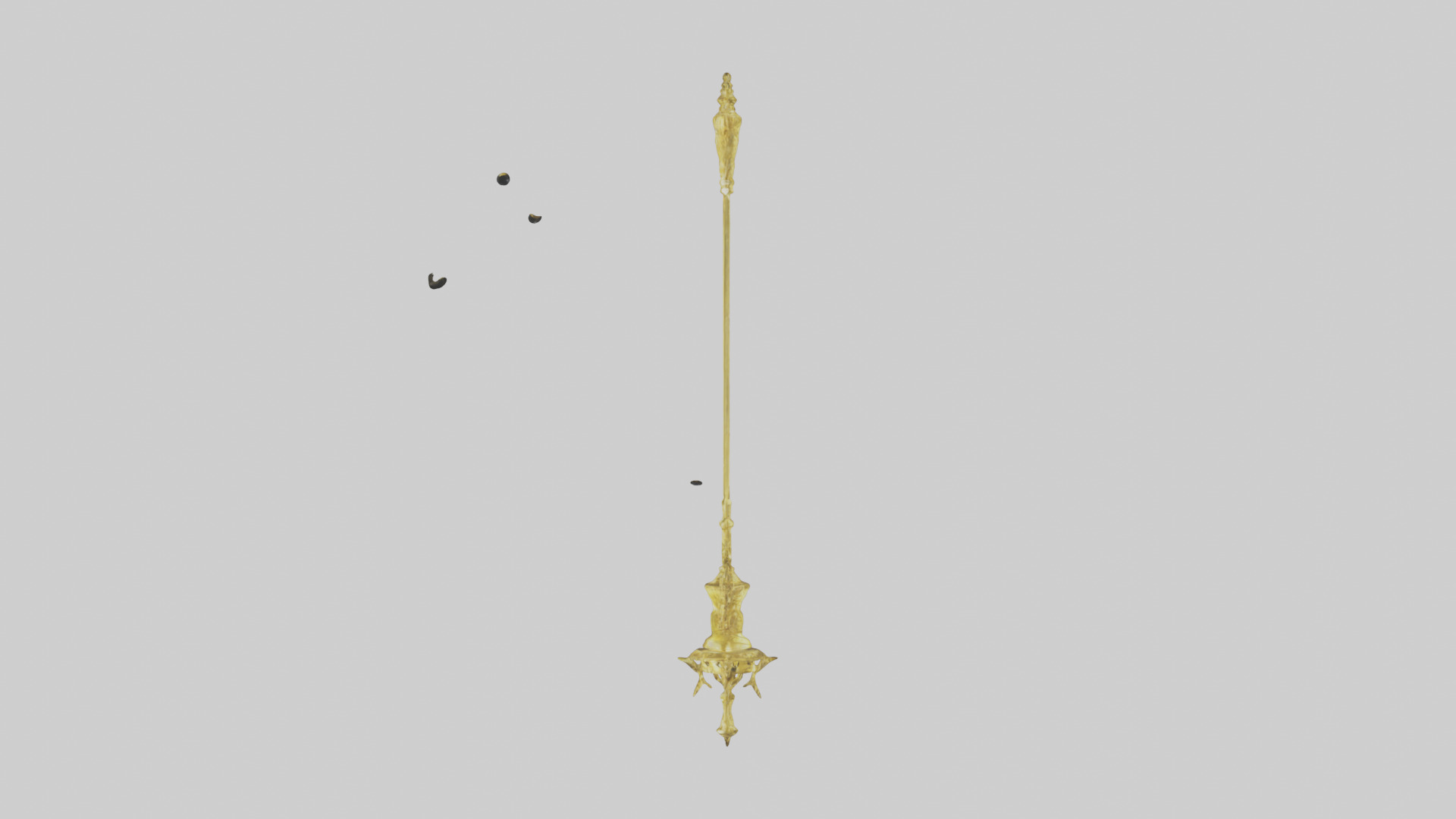 Golden Mace model Low-poly 3D model_14