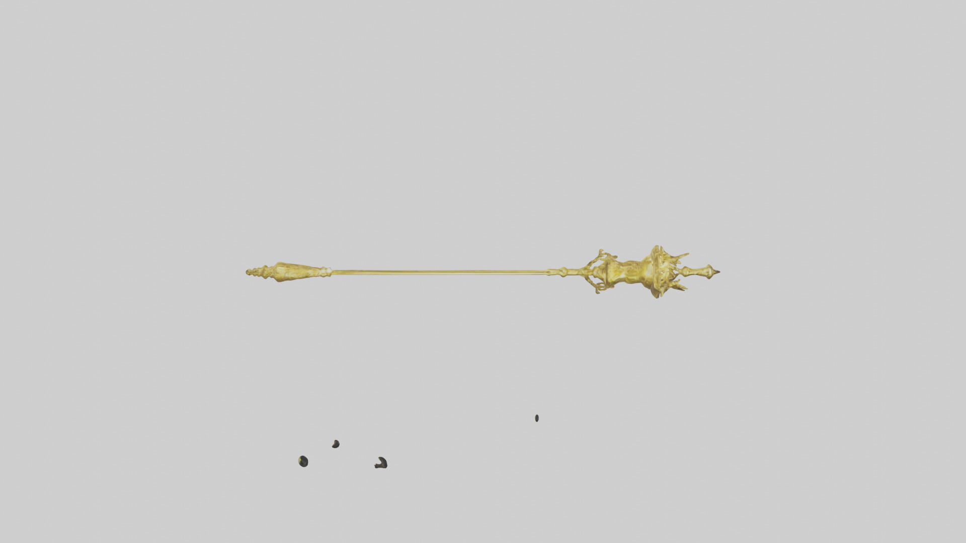 Golden Mace model Low-poly 3D model_18