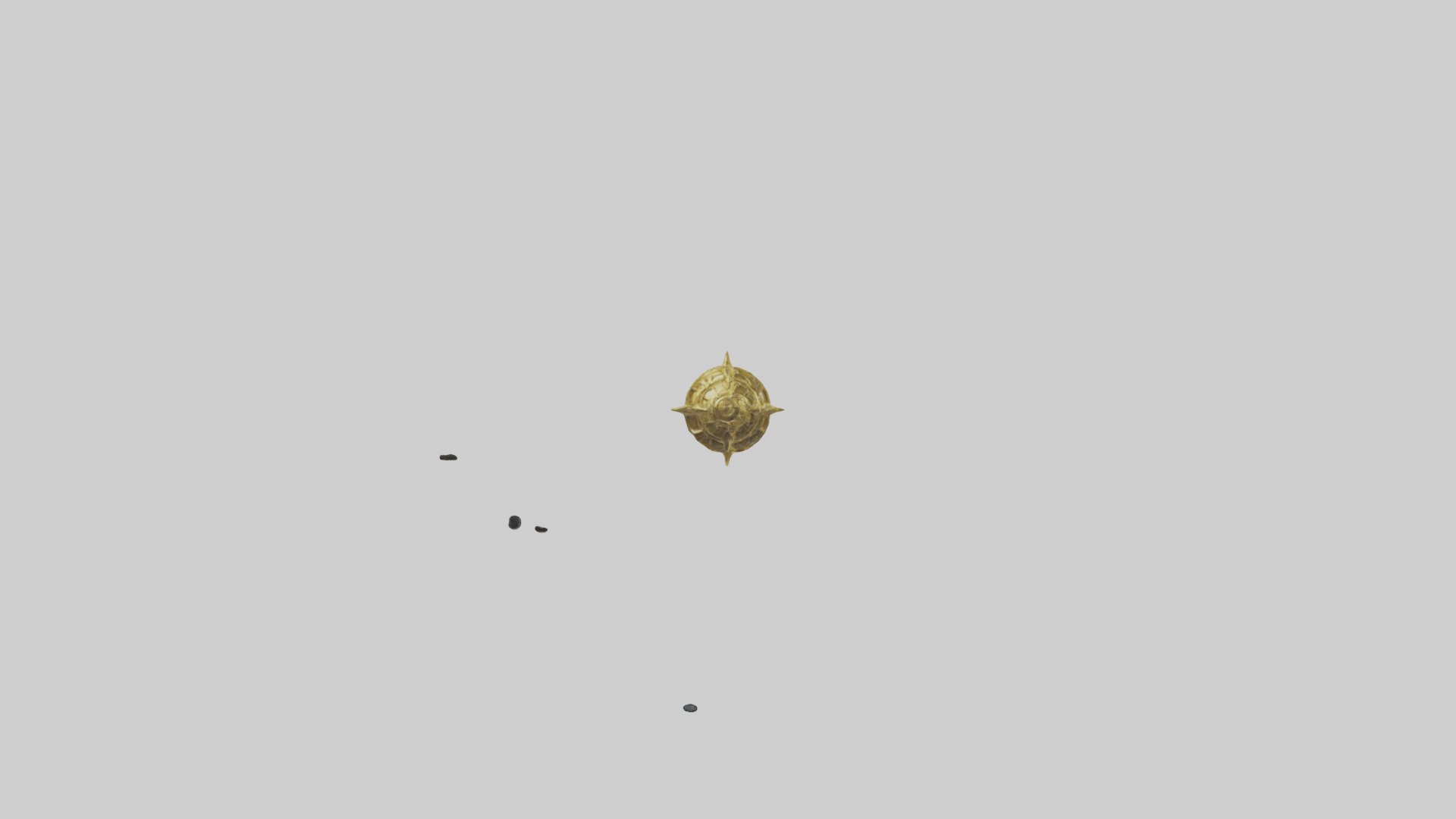 Golden Mace model Low-poly 3D model_9