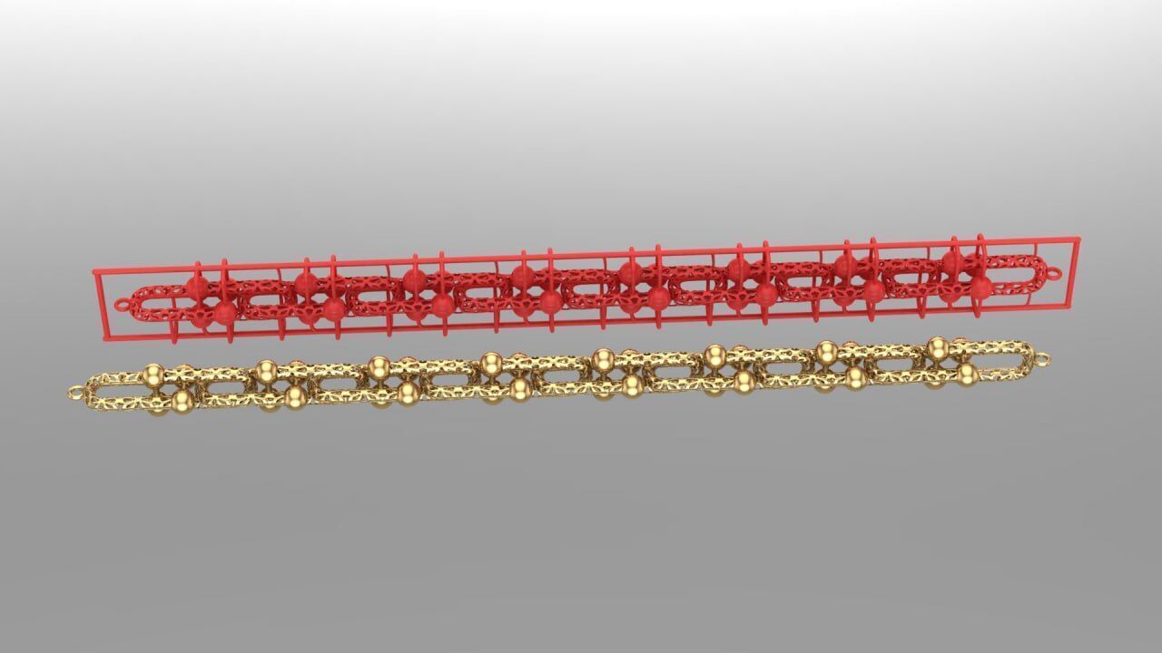 Hollow Tiffany chains as bracelet v2 3D print model_1