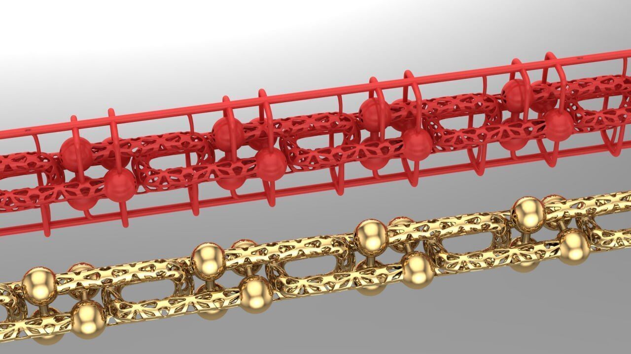 Hollow Tiffany chains as bracelet v2 3D print model_2