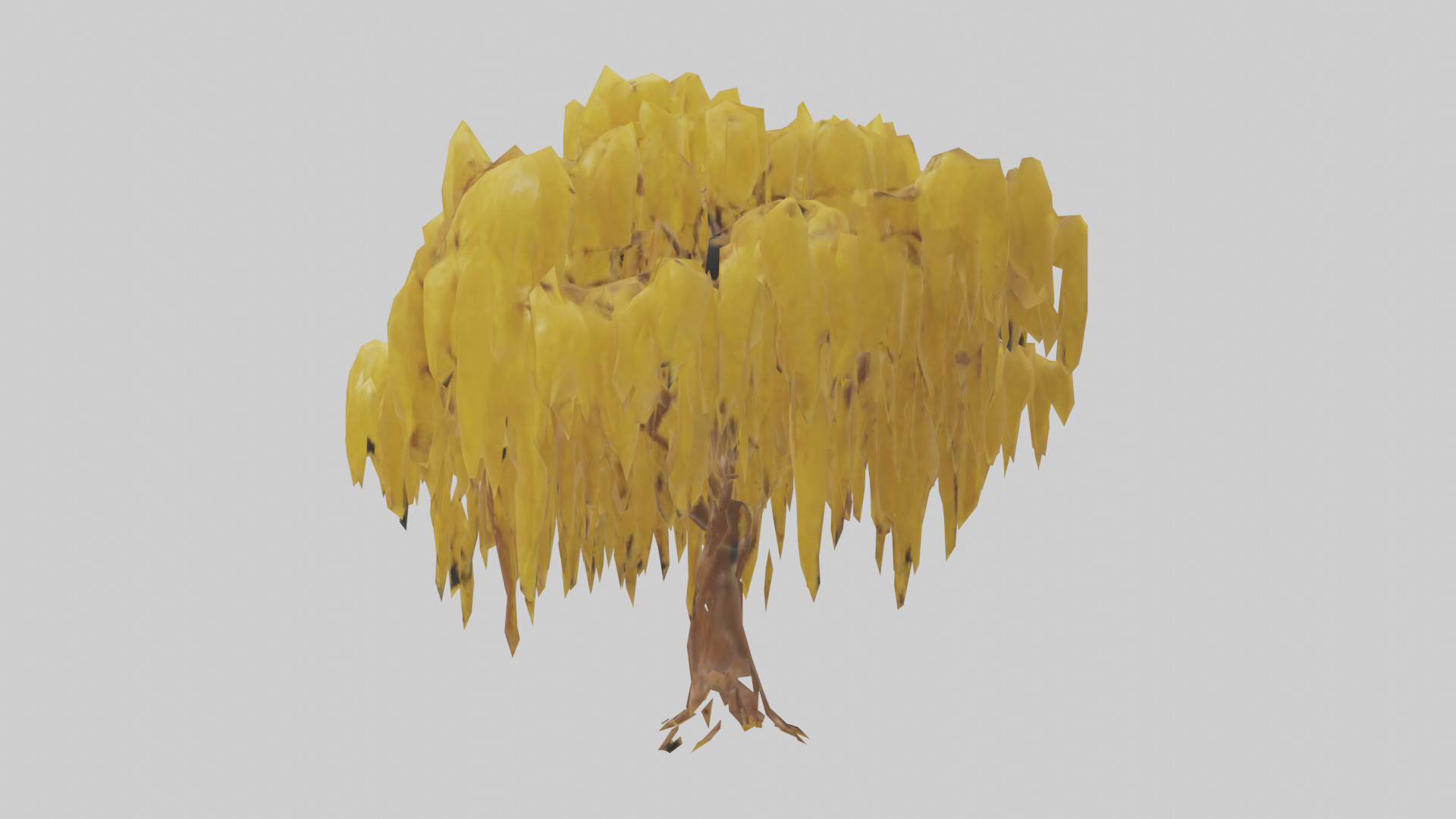 Golden Rain tree model Low-poly 3D model_8