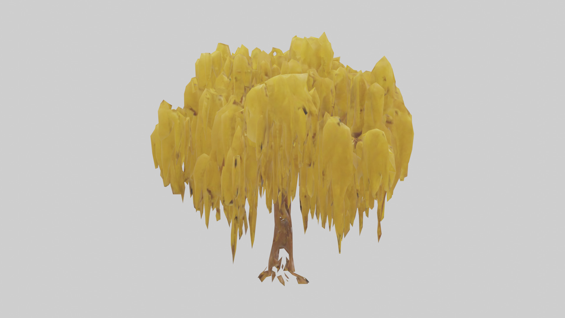 Golden Rain tree model Low-poly 3D model_13