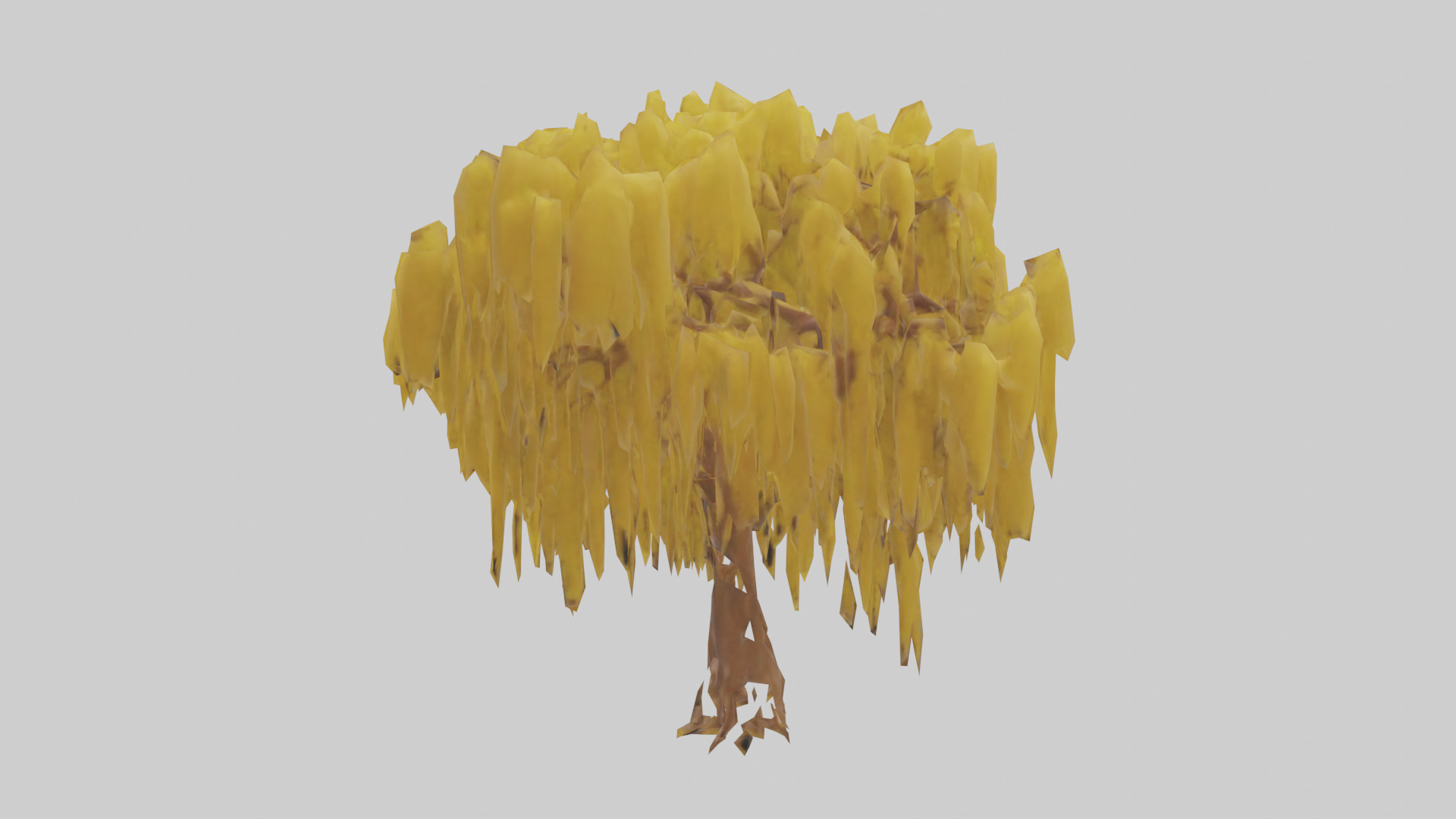 Golden Rain tree model Low-poly 3D model_1