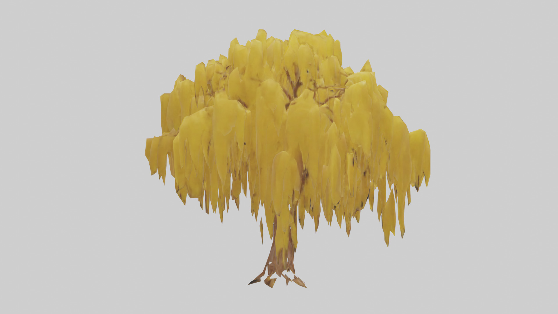 Golden Rain tree model Low-poly 3D model_2