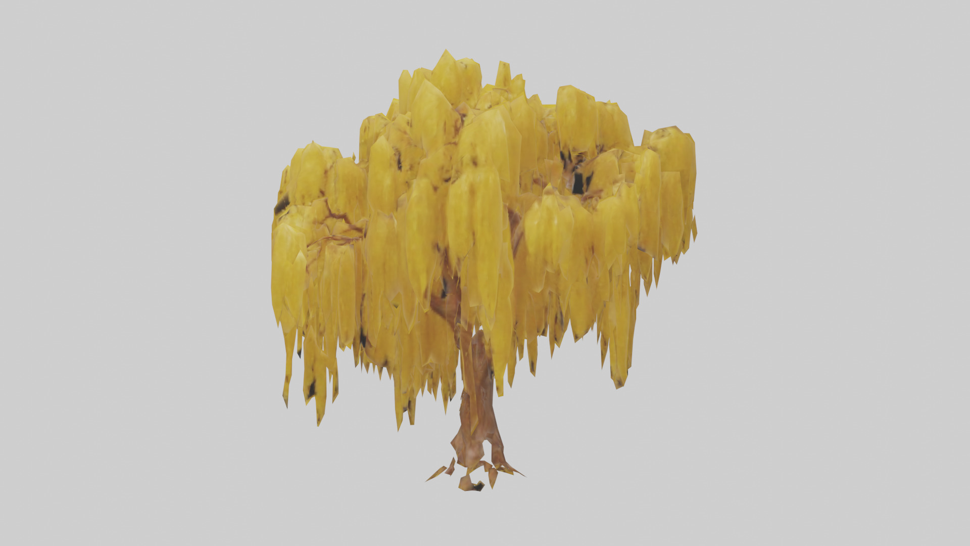 Golden Rain tree model Low-poly 3D model_9