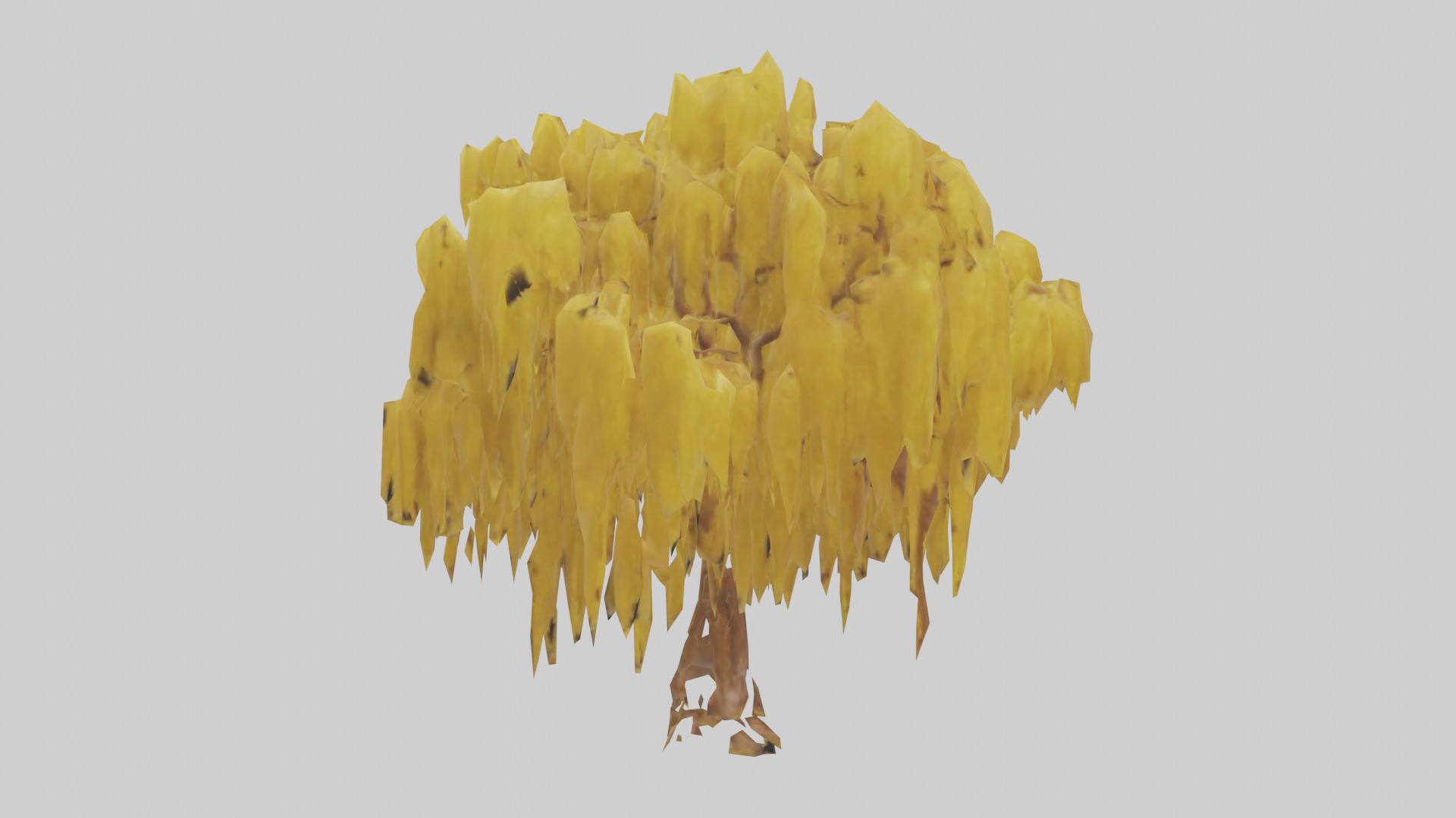 Golden Rain tree model Low-poly 3D model_7