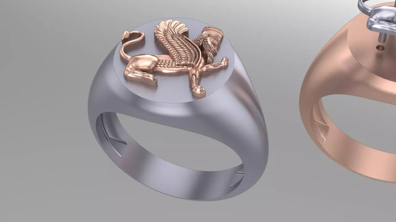 Assyrian door guard new metha simple ring 3D print model_0