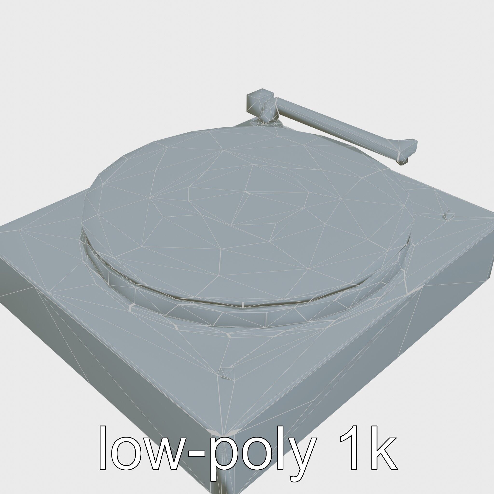 Turntable Vinyl Player with Digitization Feature Low-poly 3D model_25