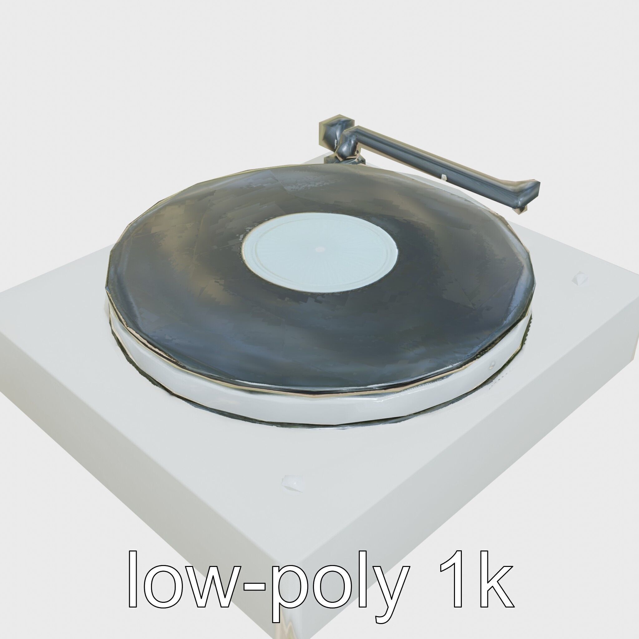 Turntable Vinyl Player with Digitization Feature Low-poly 3D model_13