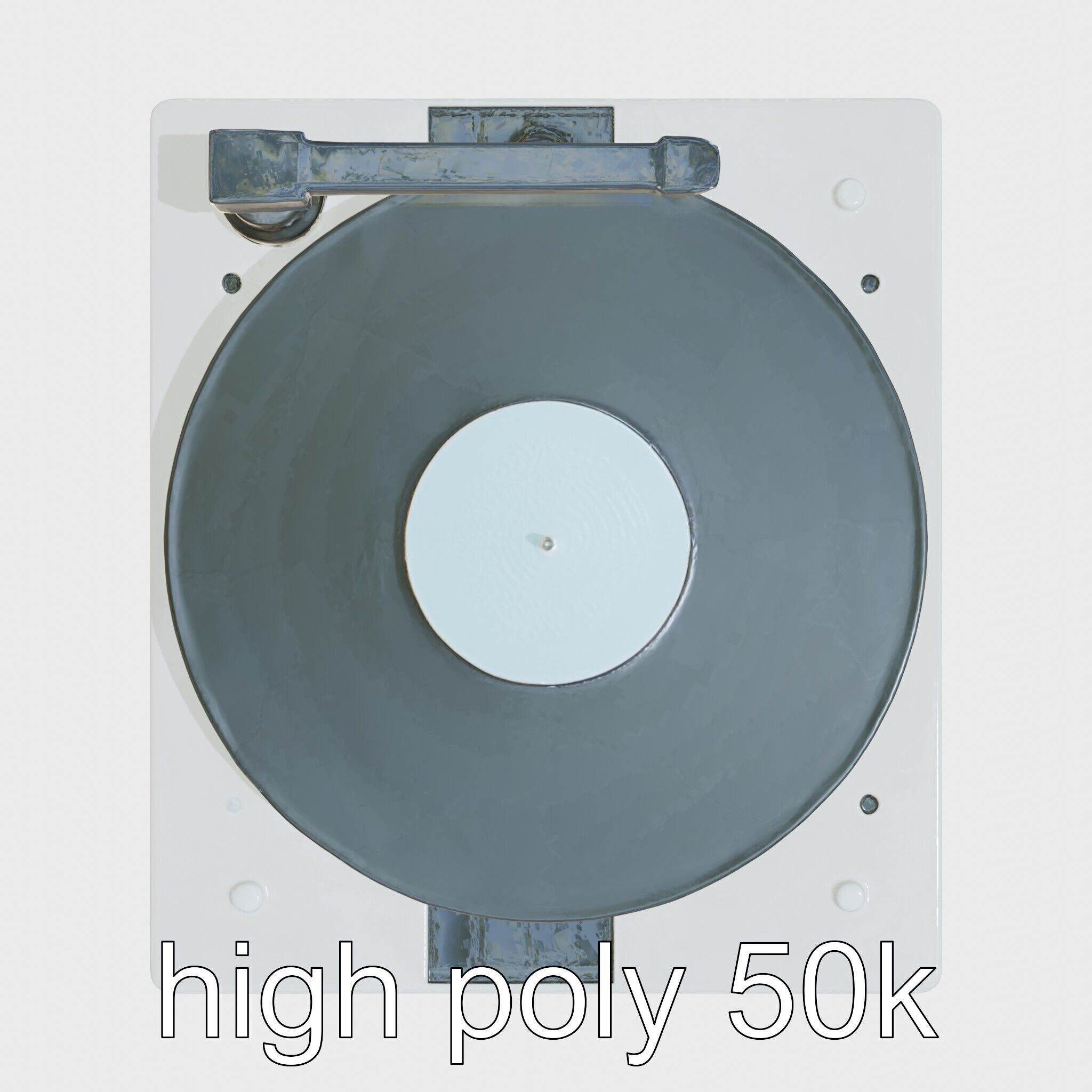 Turntable Vinyl Player with Digitization Feature Low-poly 3D model_11