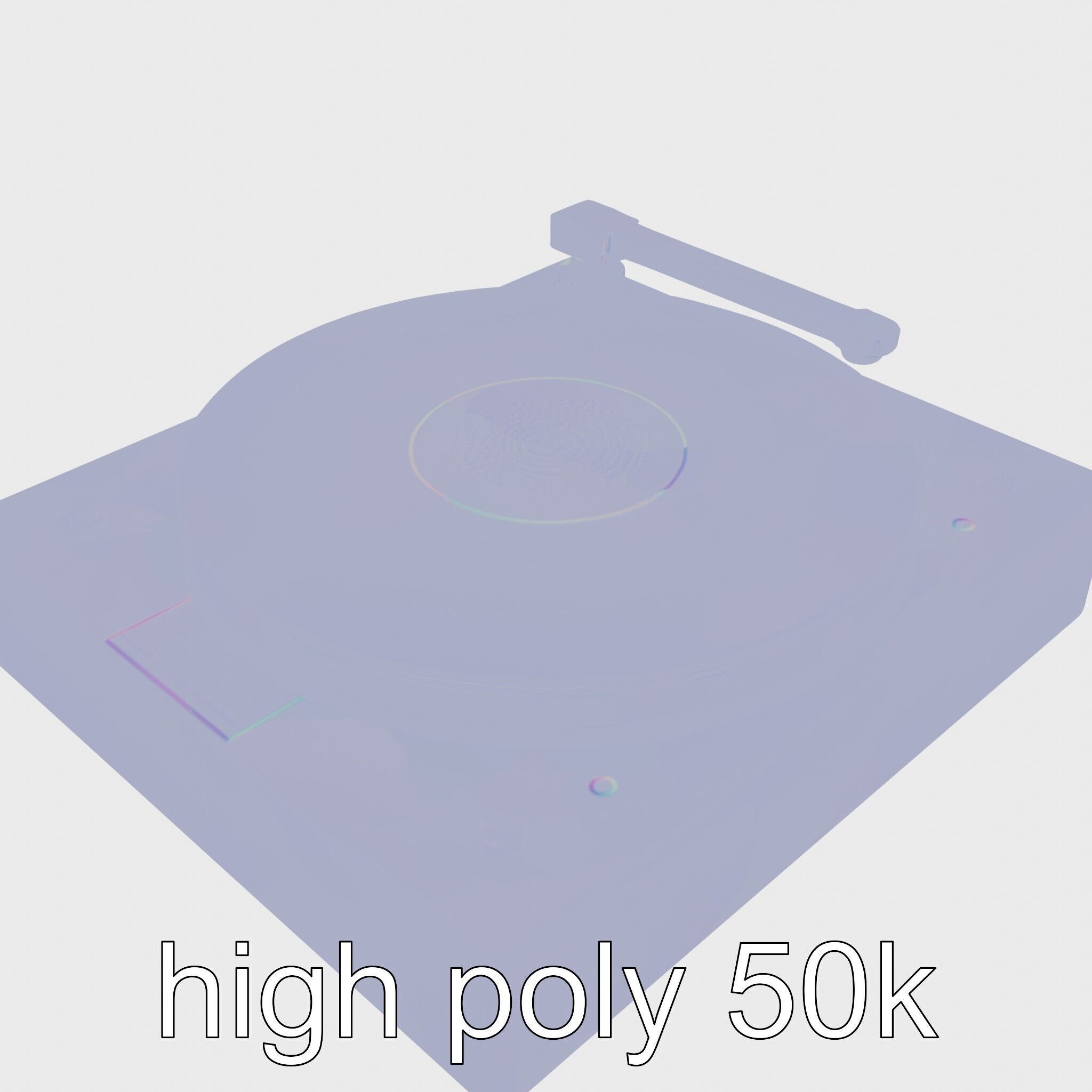 Turntable Vinyl Player with Digitization Feature Low-poly 3D model_14