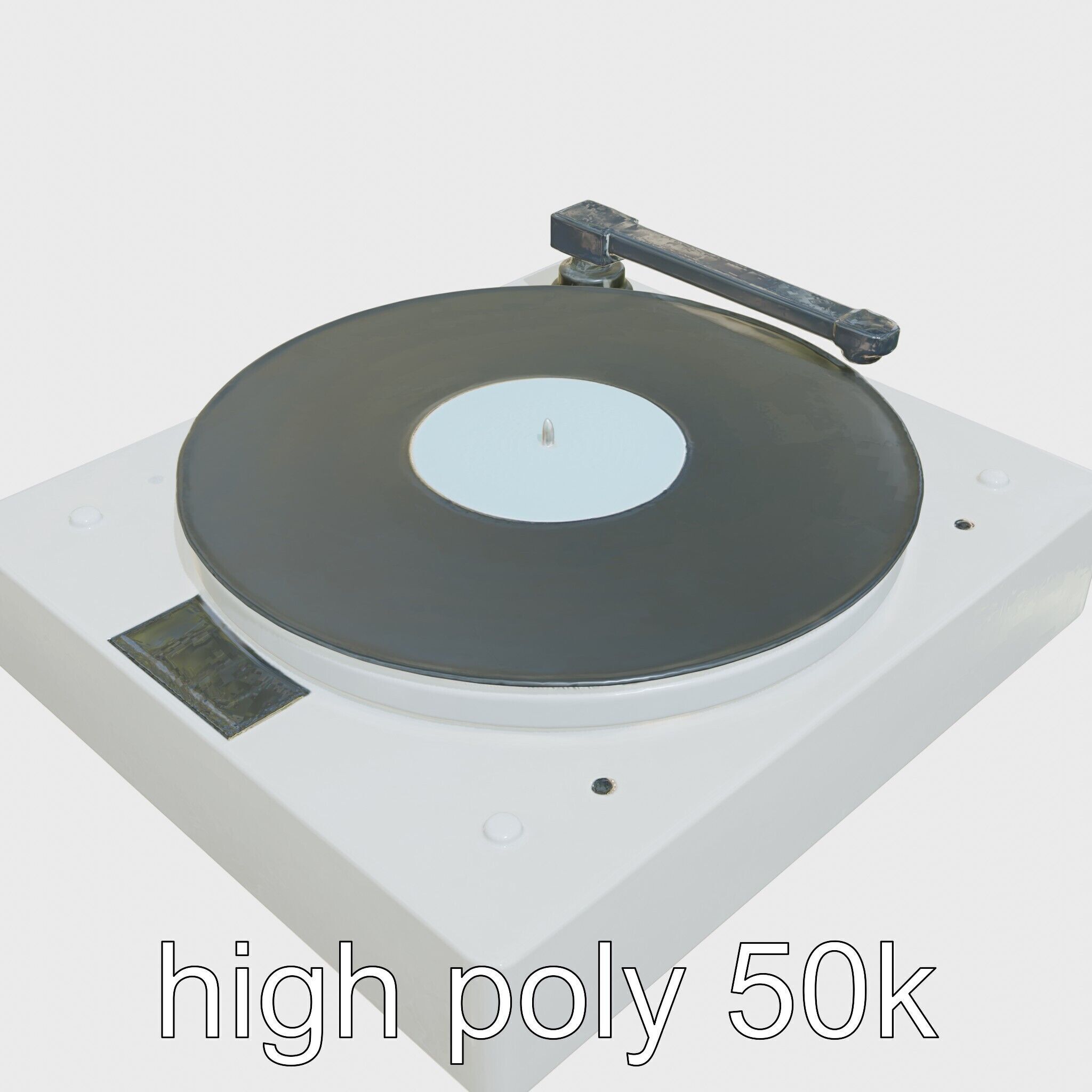 Turntable Vinyl Player with Digitization Feature Low-poly 3D model_20