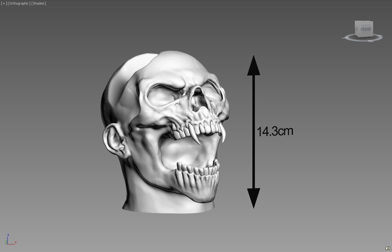 Skull scream Ps5 controller stand 3D print model_4