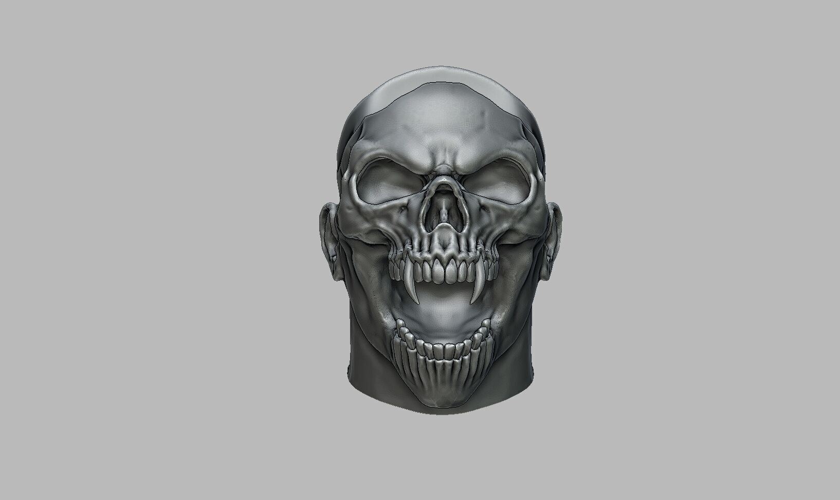 Skull scream Ps5 controller stand 3D print model_11
