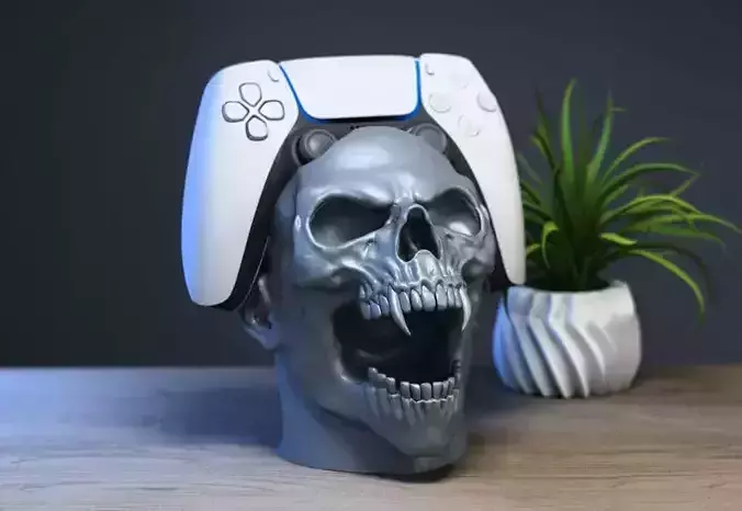Skull scream Ps5 controller stand 3D print model