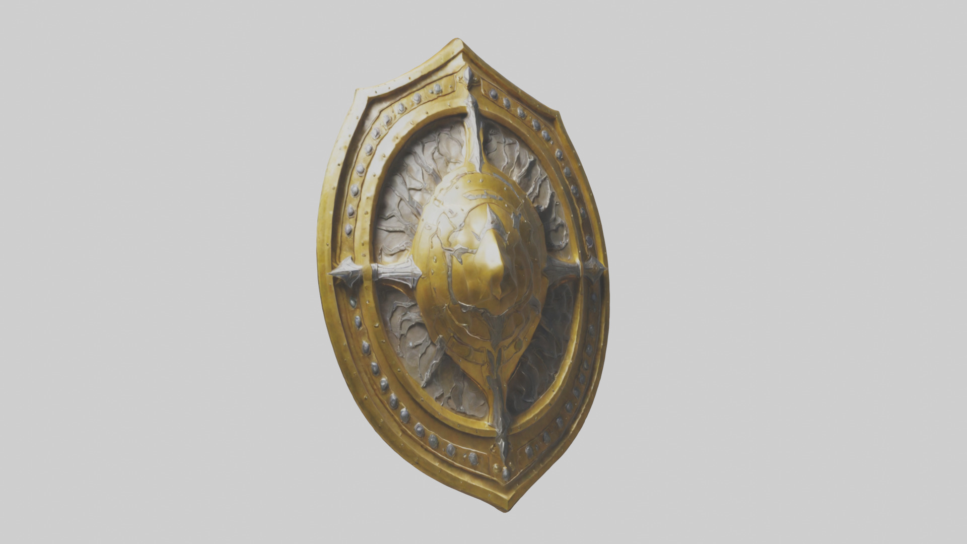 Golden Shield model Low-poly 3D model_7