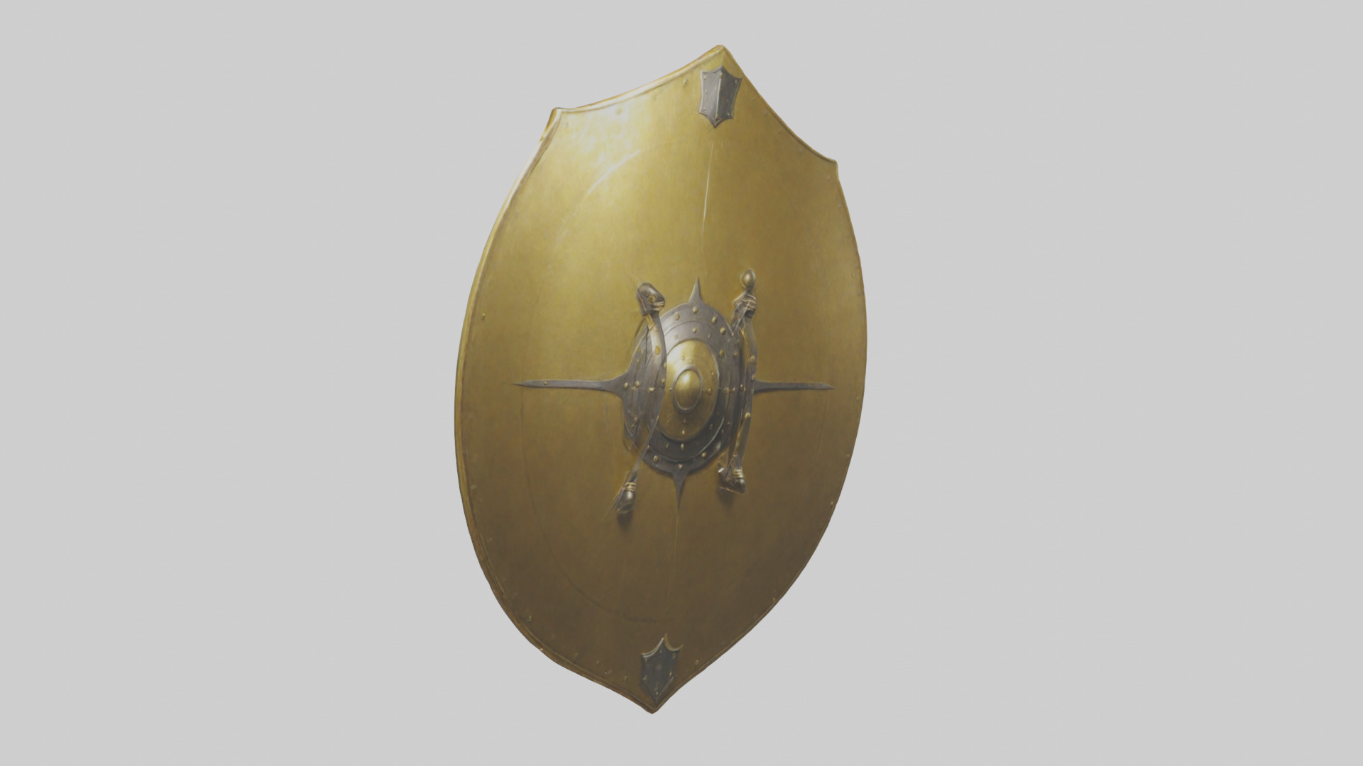 Golden Shield model Low-poly 3D model_1
