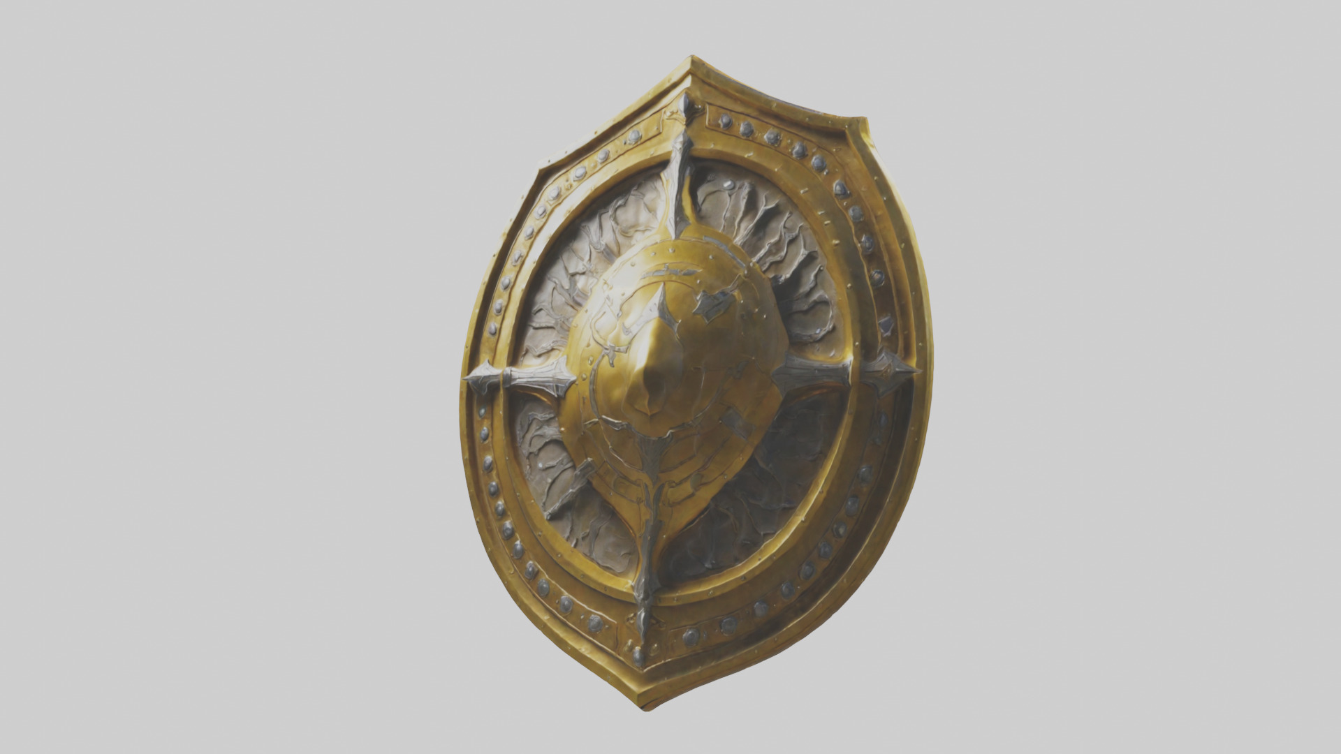 Golden Shield model Low-poly 3D model_10