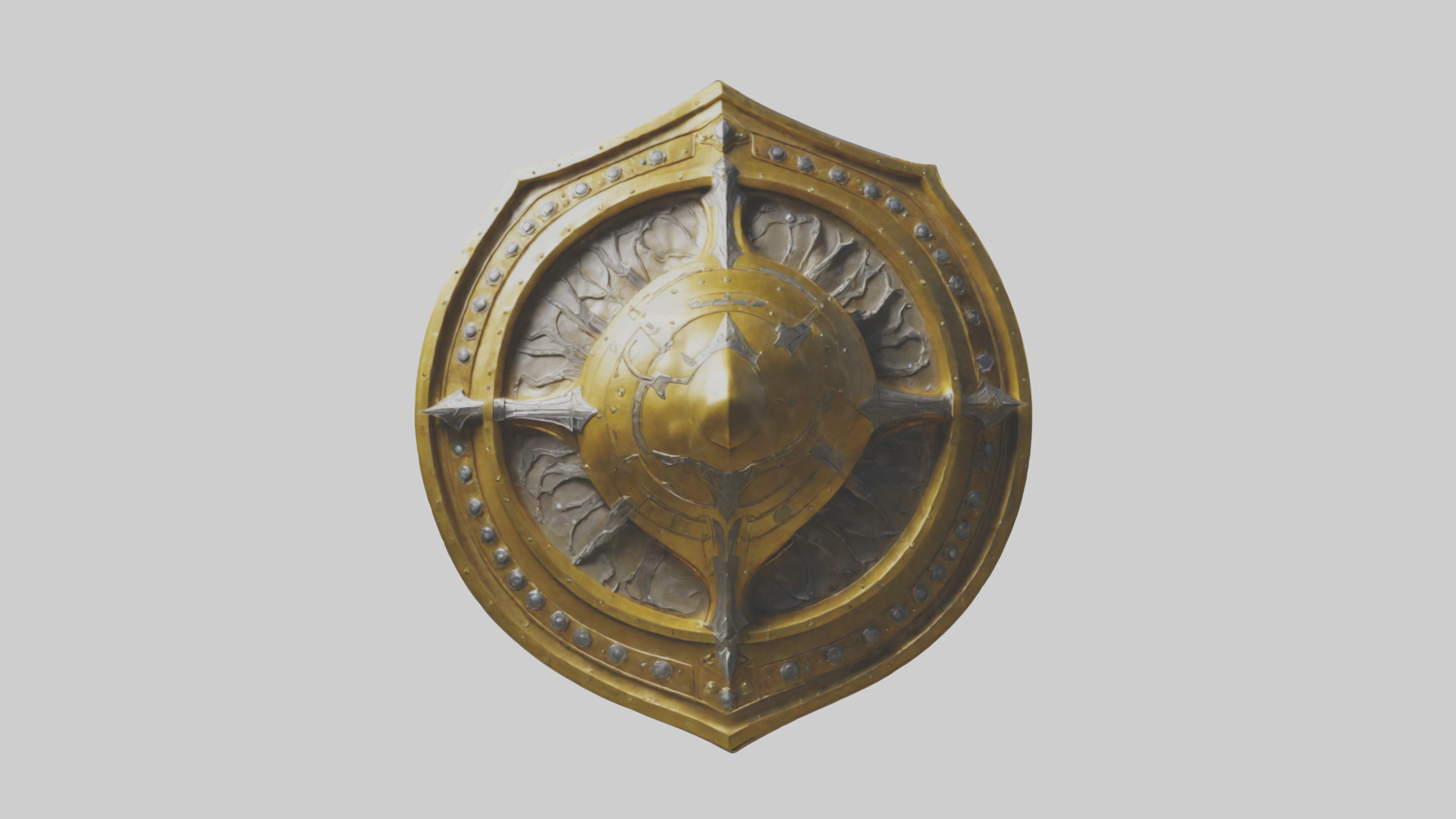 Golden Shield model Low-poly 3D model_9