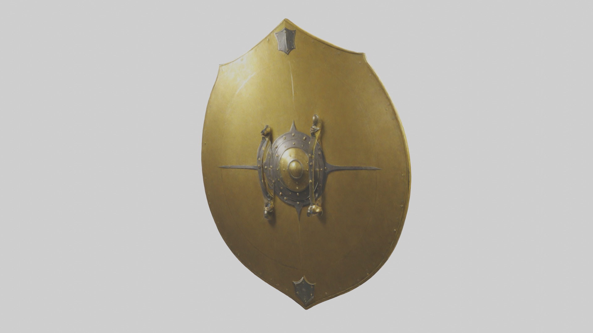 Golden Shield model Low-poly 3D model_2