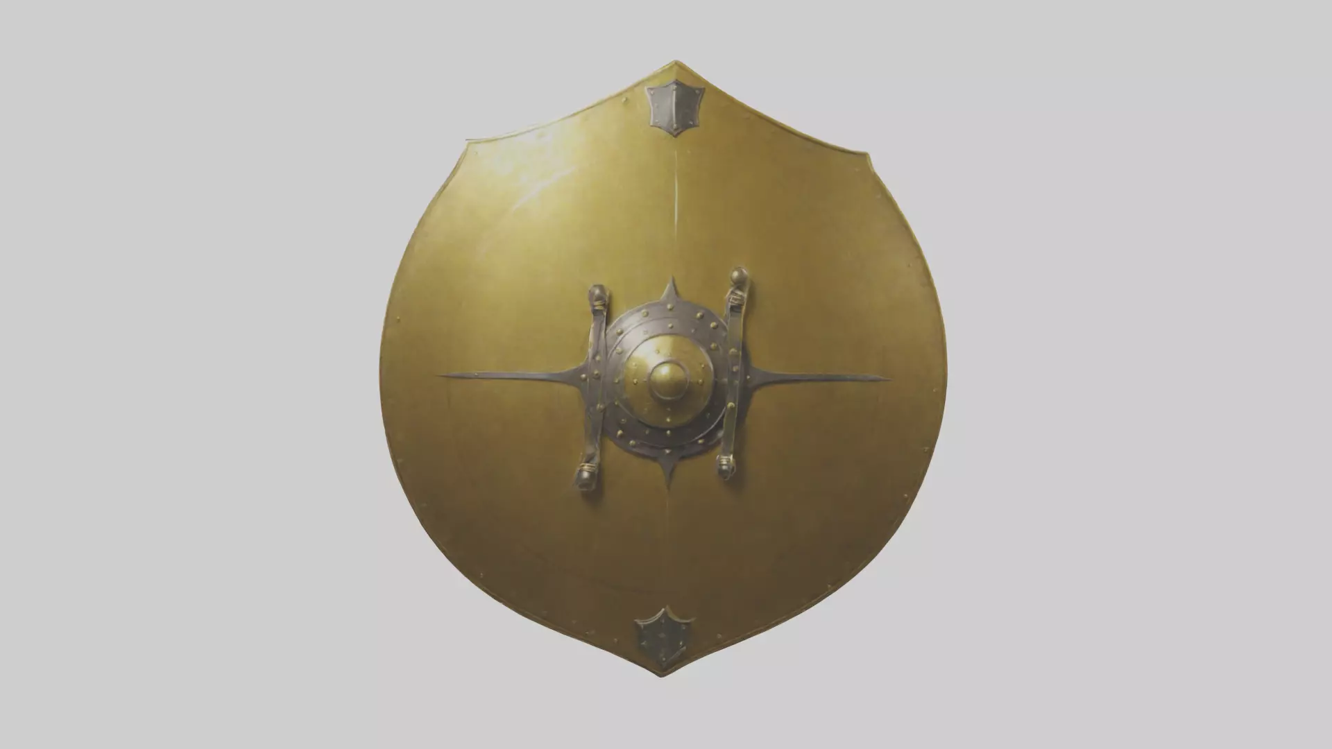 Golden Shield model Low-poly 3D model_0