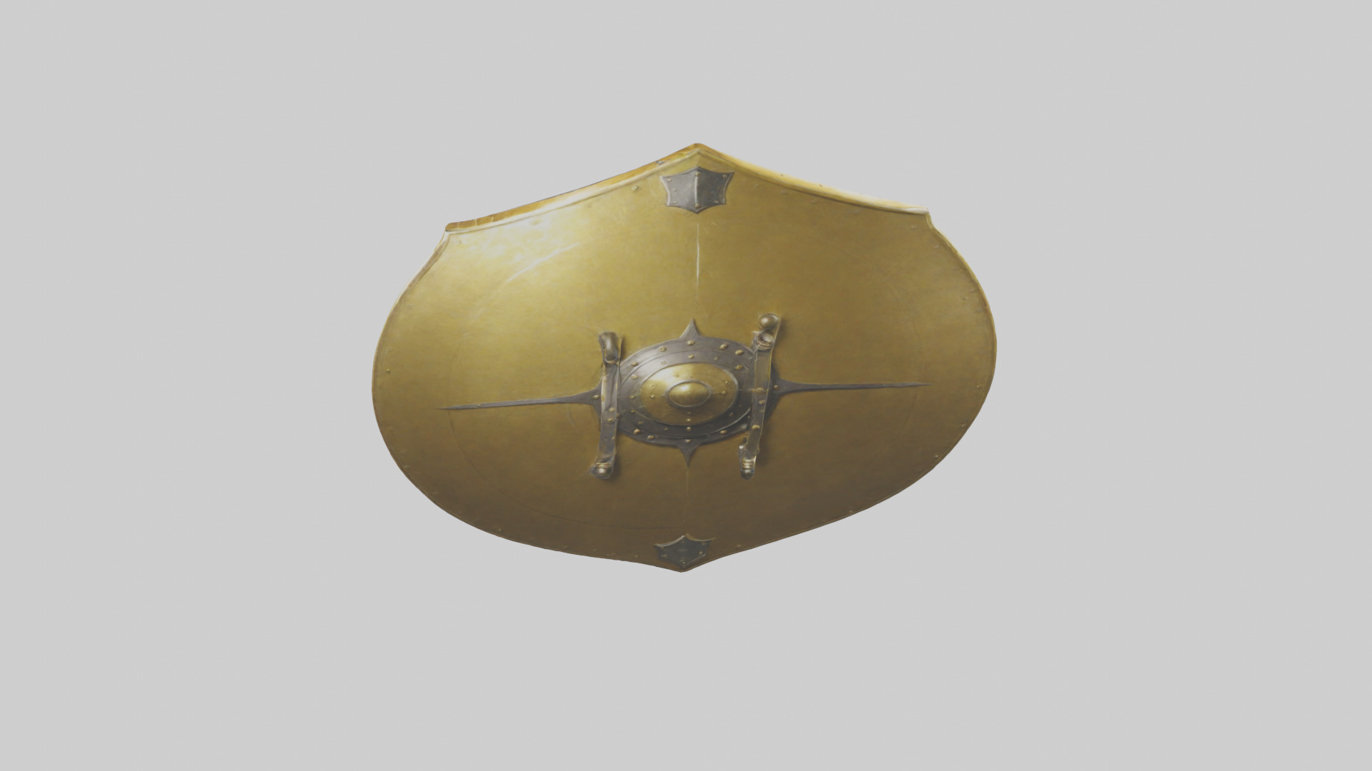 Golden Shield model Low-poly 3D model_15