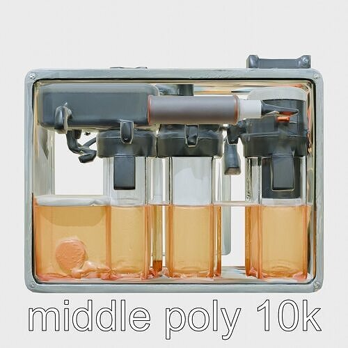Cyberpunk Multi-Stage Water Filtration System Low-poly 3D model