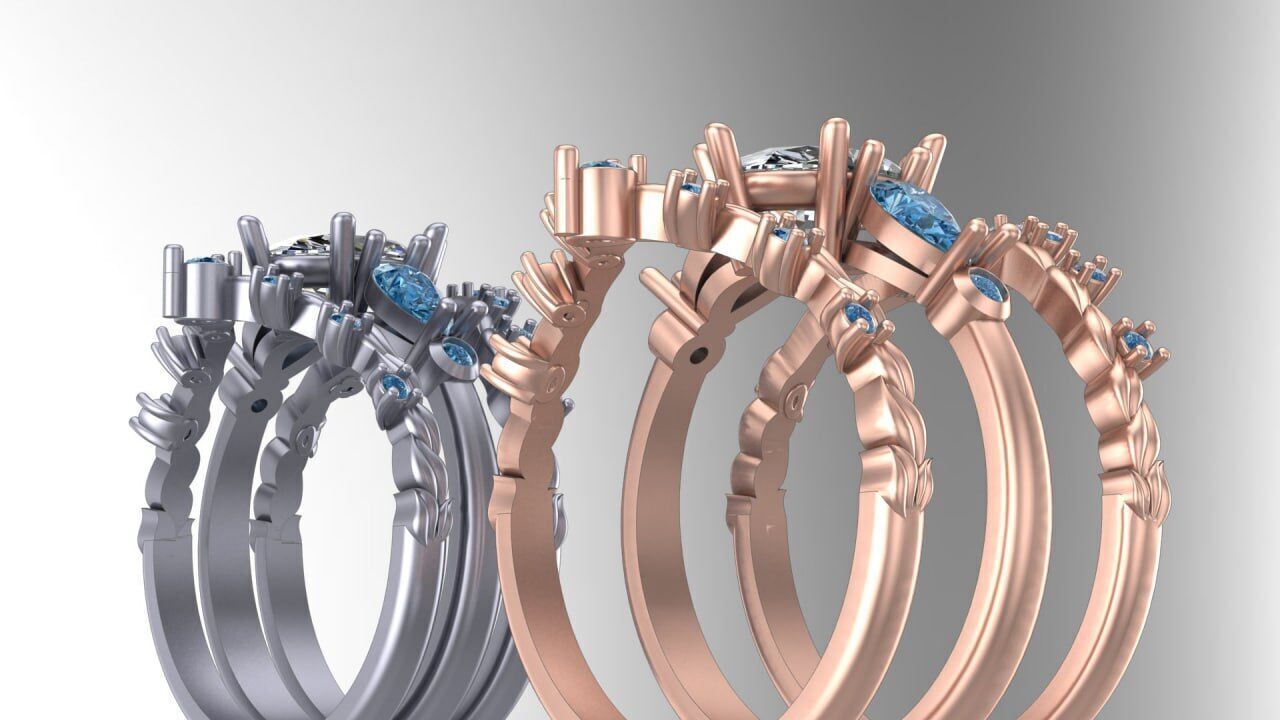 3 piece ring 3D print model_3