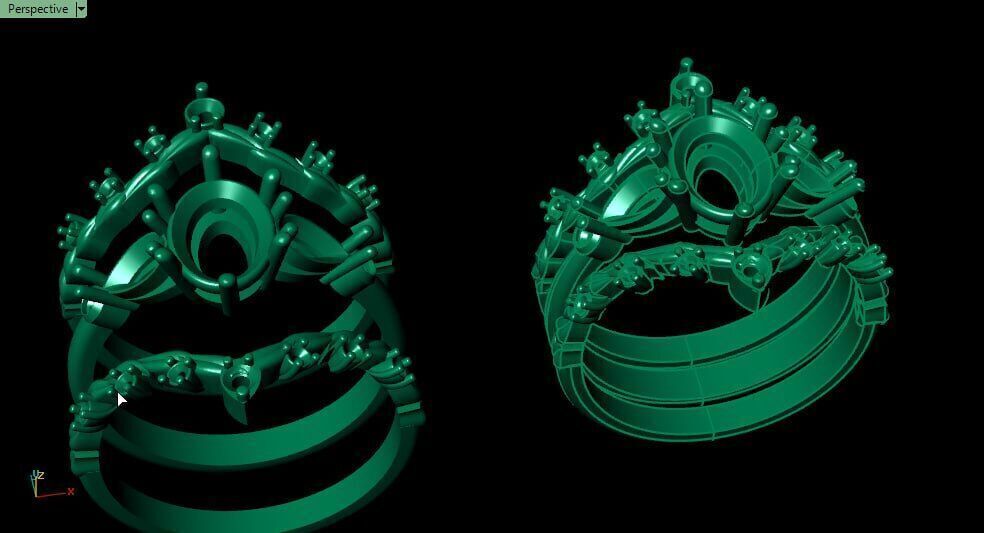 3 piece ring 3D print model_4