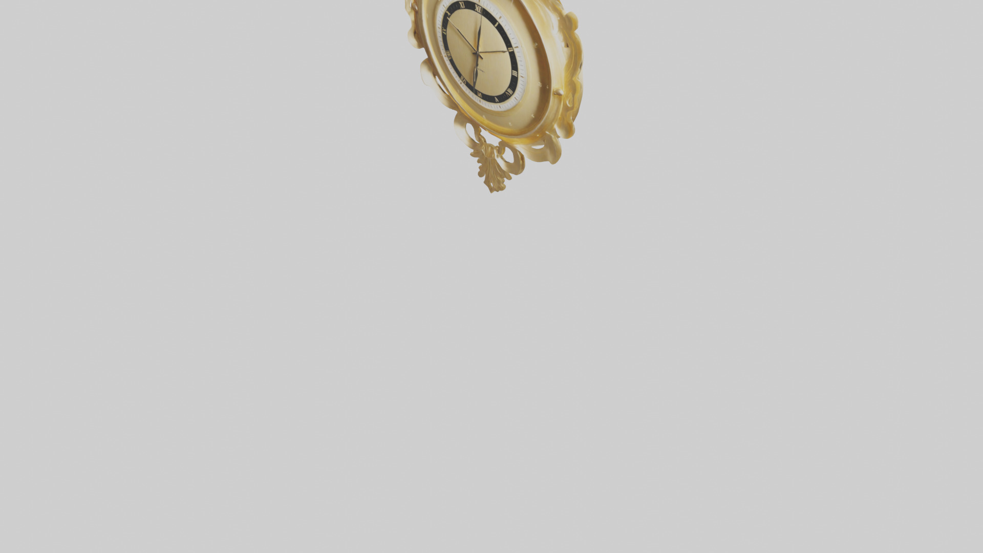 GoldPlated Wall Clock model Low-poly 3D model_5