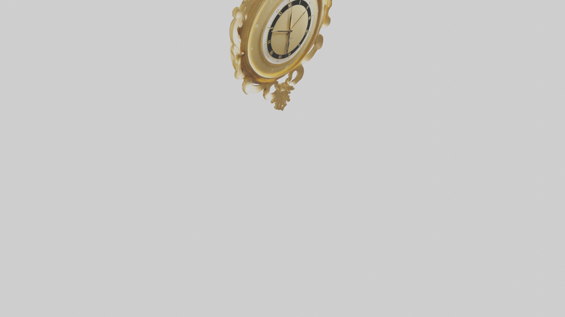 GoldPlated Wall Clock model Low-poly 3D model_6