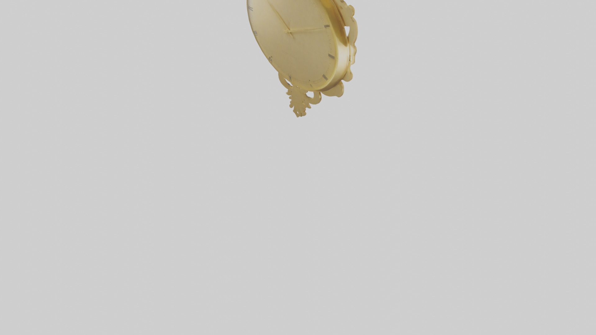GoldPlated Wall Clock model Low-poly 3D model_4