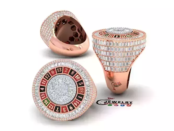 Custom Lucky Draw Spin Diamond Ring - Casino Ring