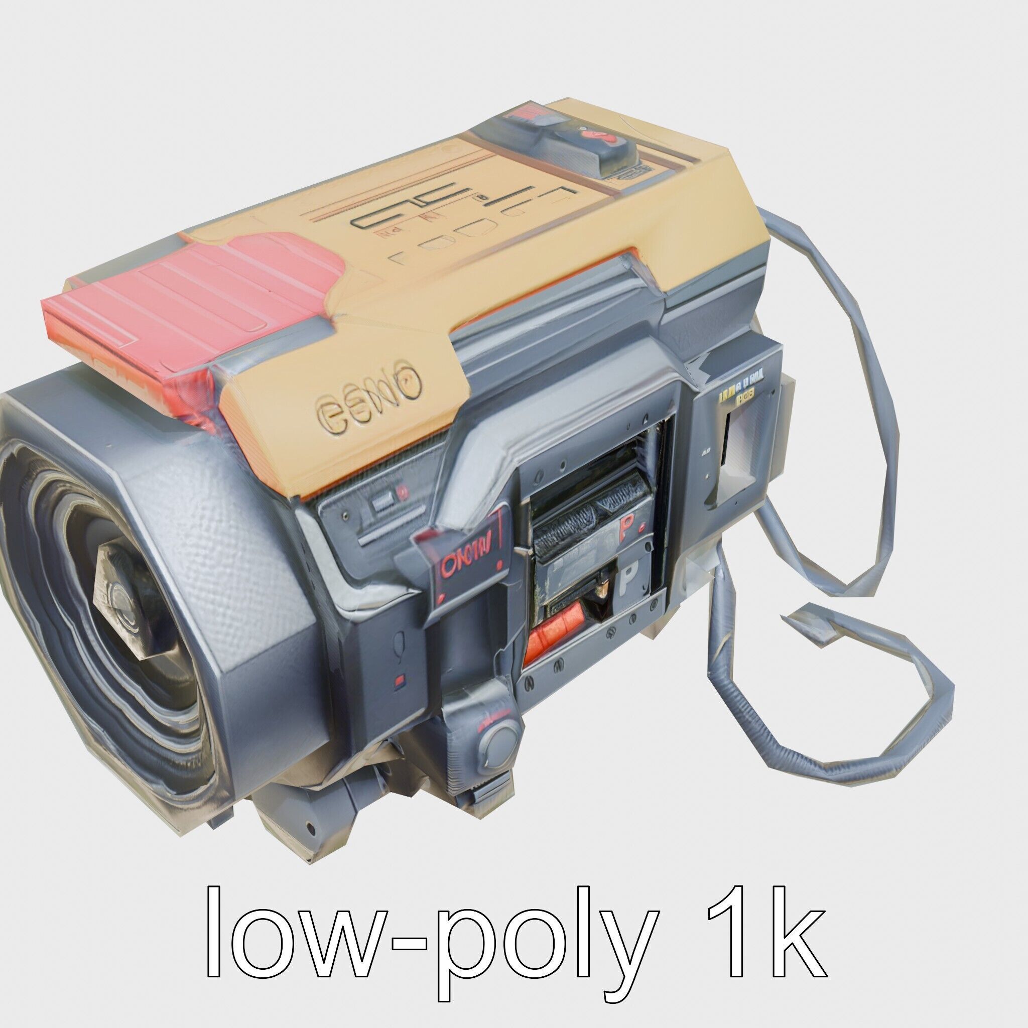 Cyberpunk Home Security System with Integrated Intrusion Traps Low-poly 3D model_13