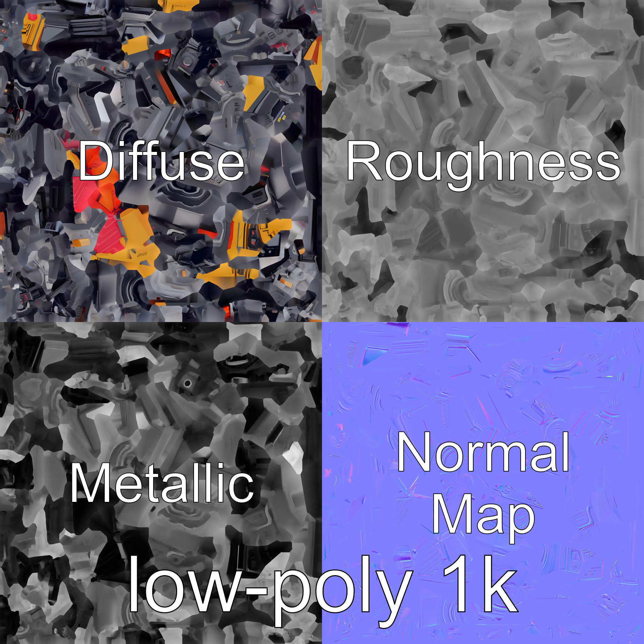 Cyberpunk Home Security System with Integrated Intrusion Traps Low-poly 3D model_4