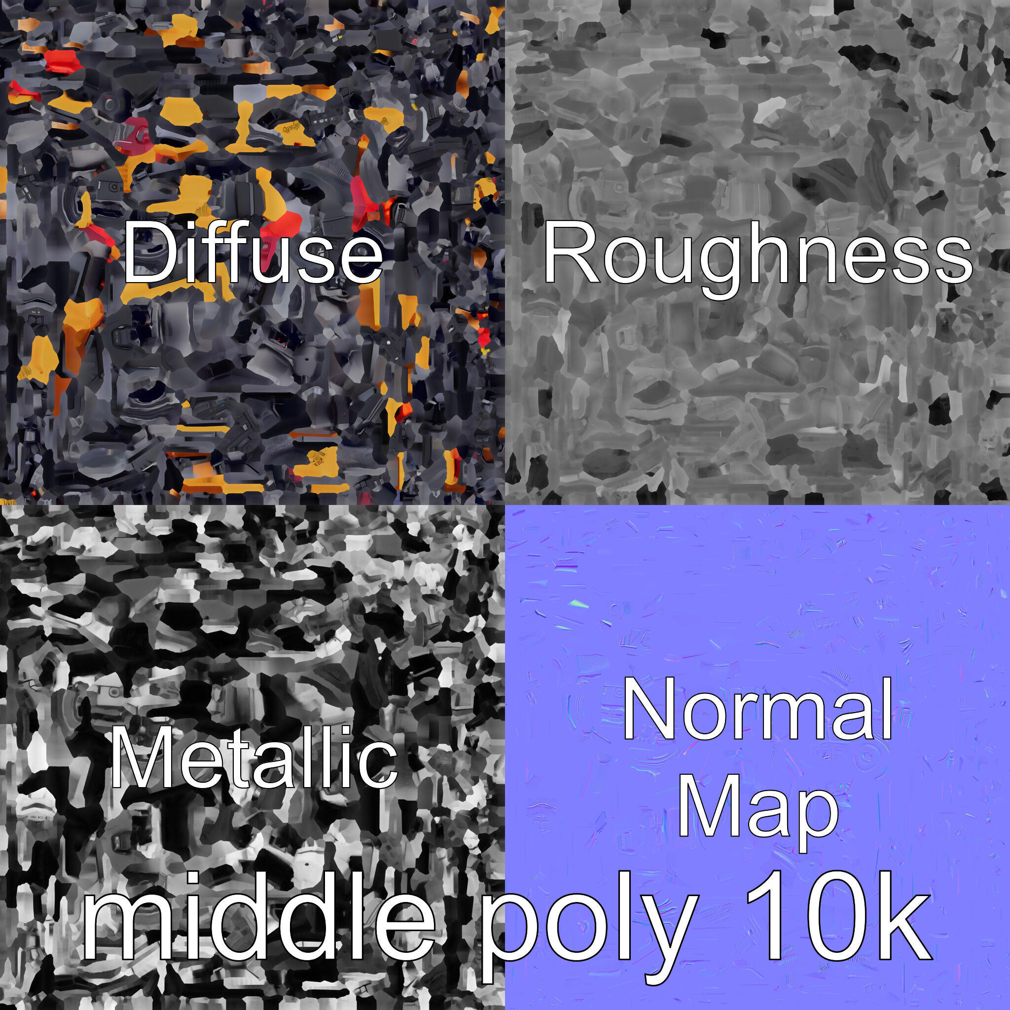 Cyberpunk Home Security System with Integrated Intrusion Traps Low-poly 3D model_32