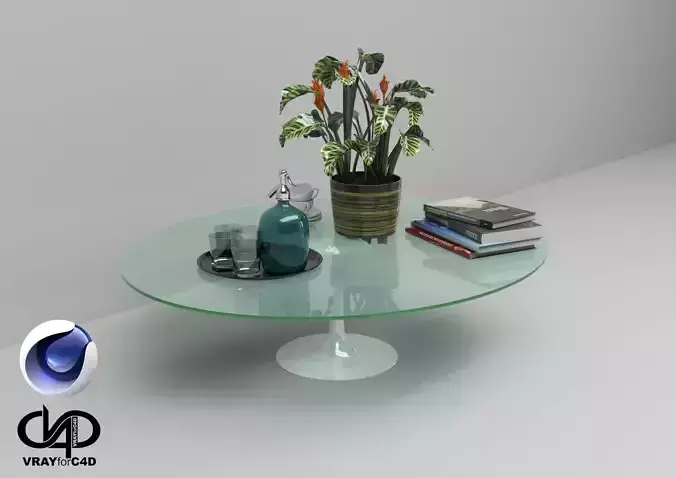 Glass Coffee Table - Vray6 - C4D