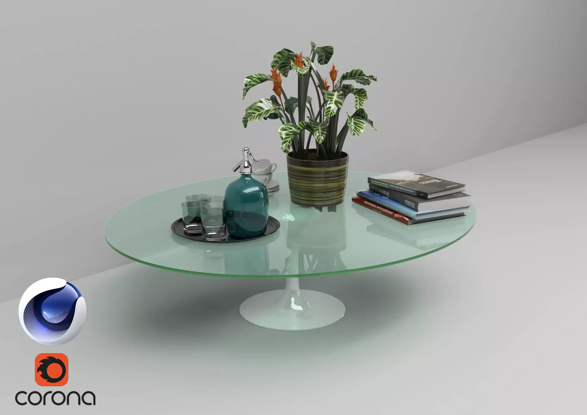 Glass Coffee Table - Corona - C4D 3D model
