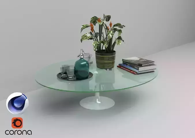 Glass Coffee Table - Corona - C4D