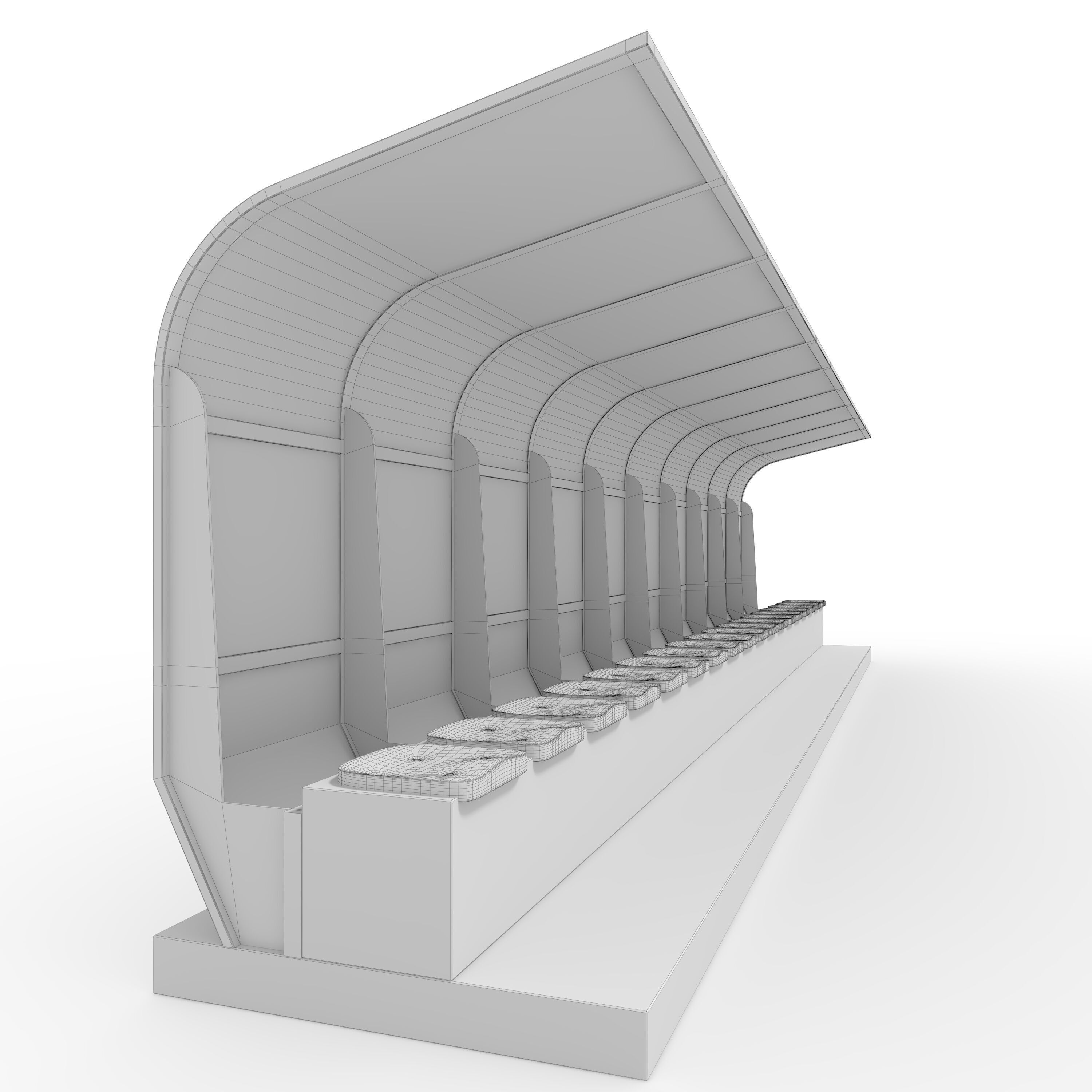 Soccer Bench 08 3D model_11