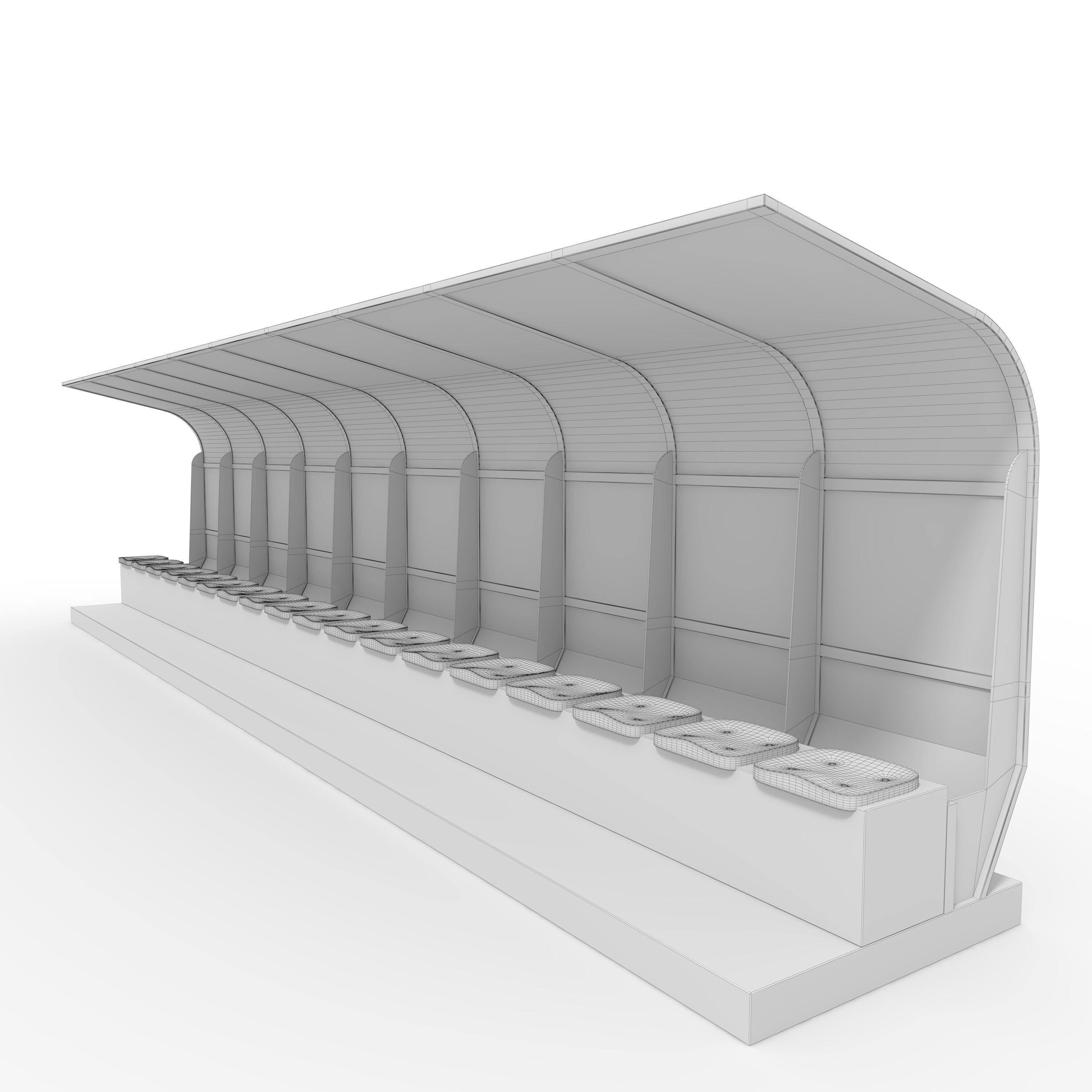 Soccer Bench 08 3D model_5