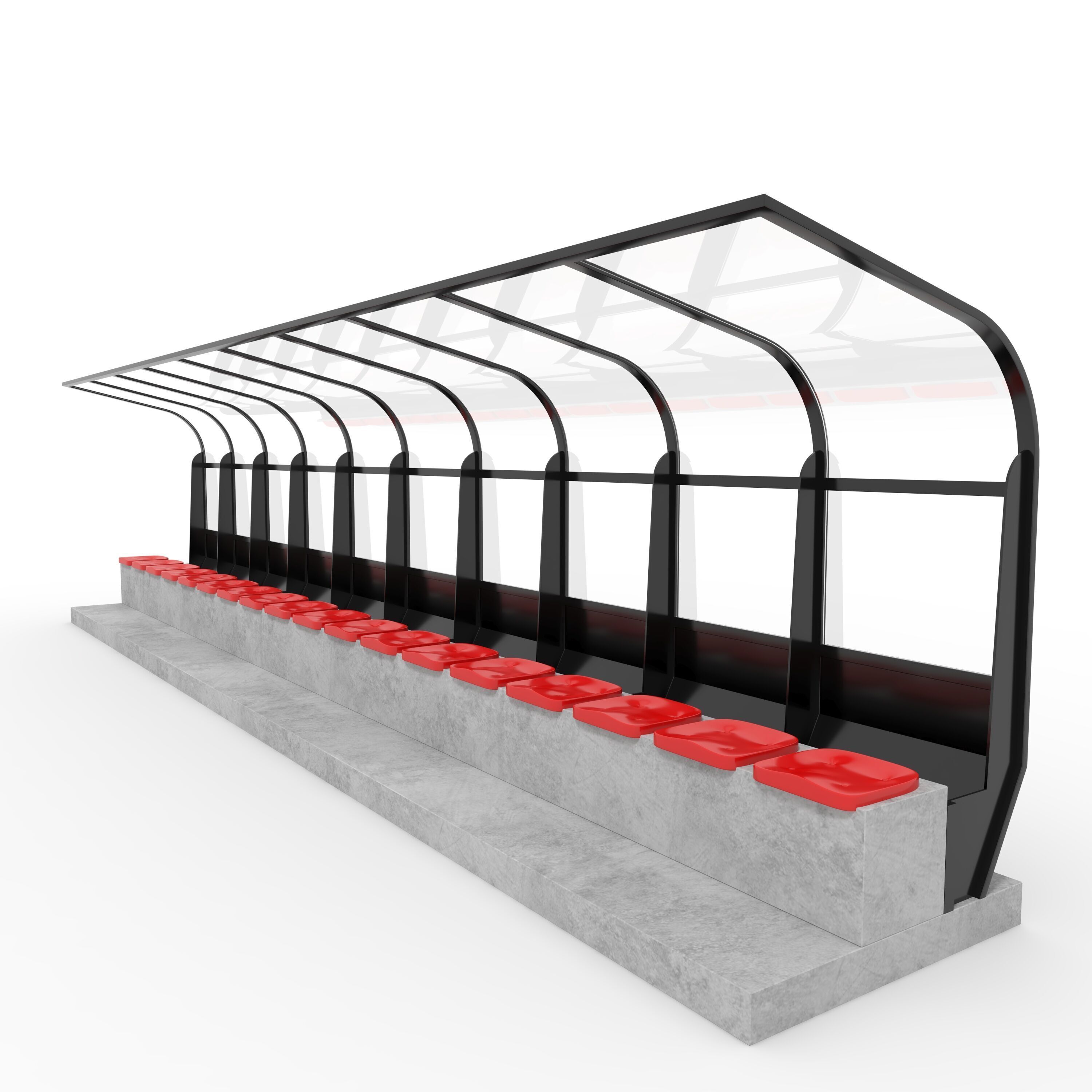 Soccer Bench 08 3D model_4