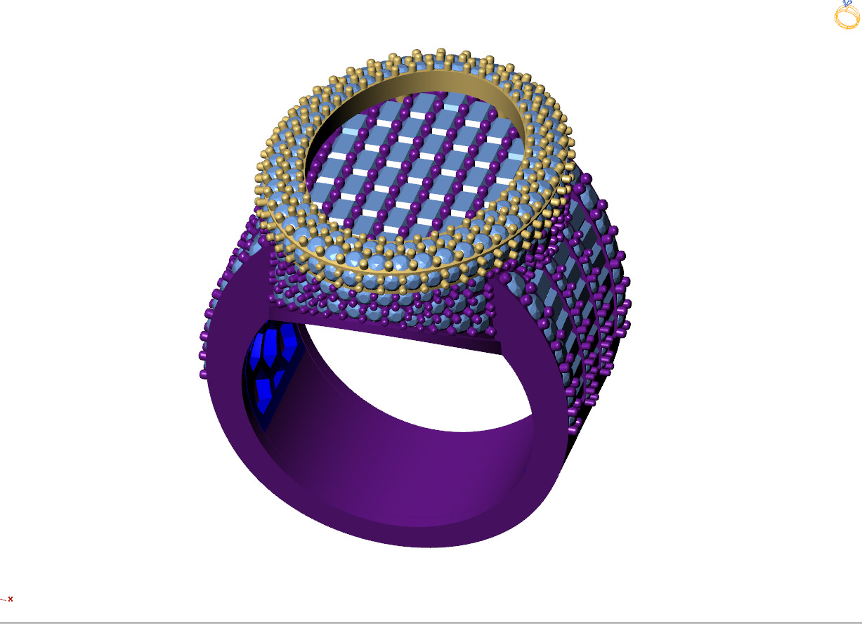 Custom Oval Shape Signet Ring - Oval Hiphop Ring 3D print model_8