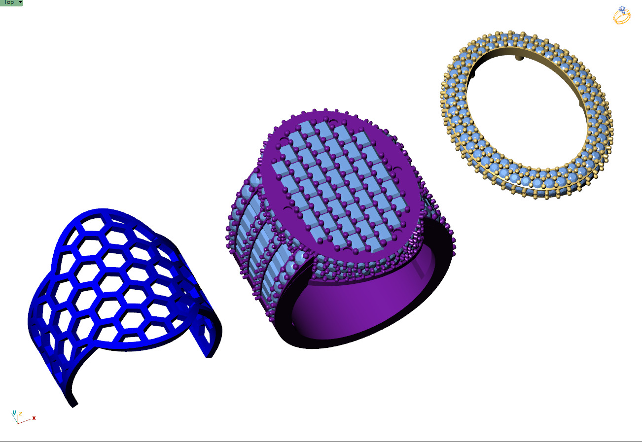 Custom Oval Shape Signet Ring - Oval Hiphop Ring 3D print model_13